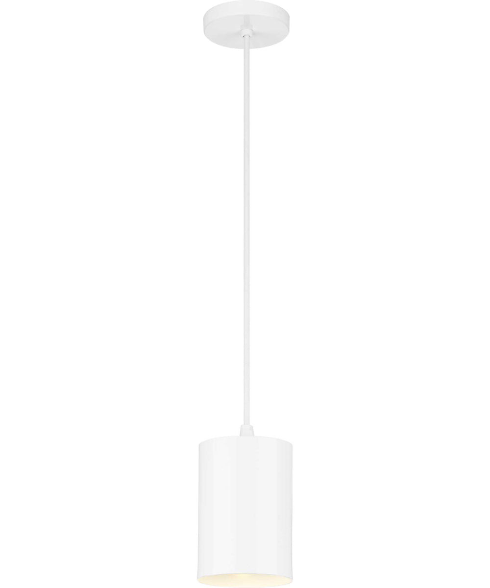 5"  Outdoor Aluminum Cylinder Cord-Mount Hanging Light White