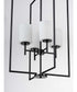 Replay 4-Light Etched White Glass Modern Pendant Light Textured Black