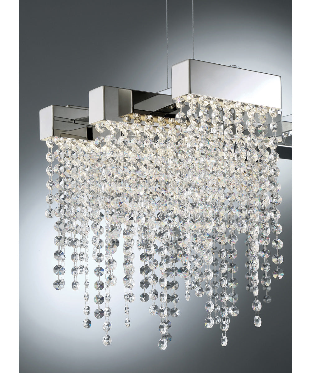 Crystal Falls  Island Light Polished Nickel