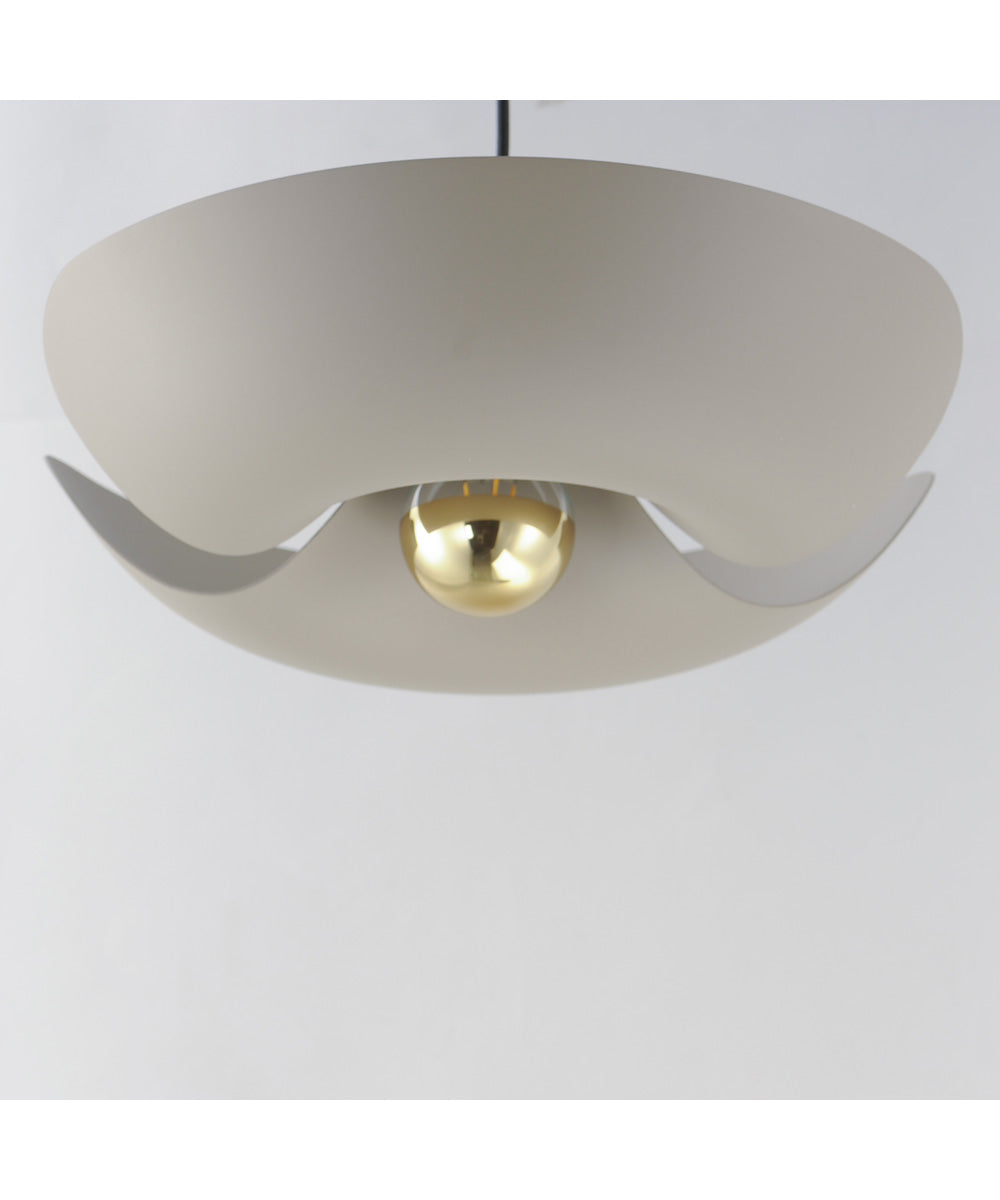 Poppy 18 inch Pendant Silver Gold / Satin Brass