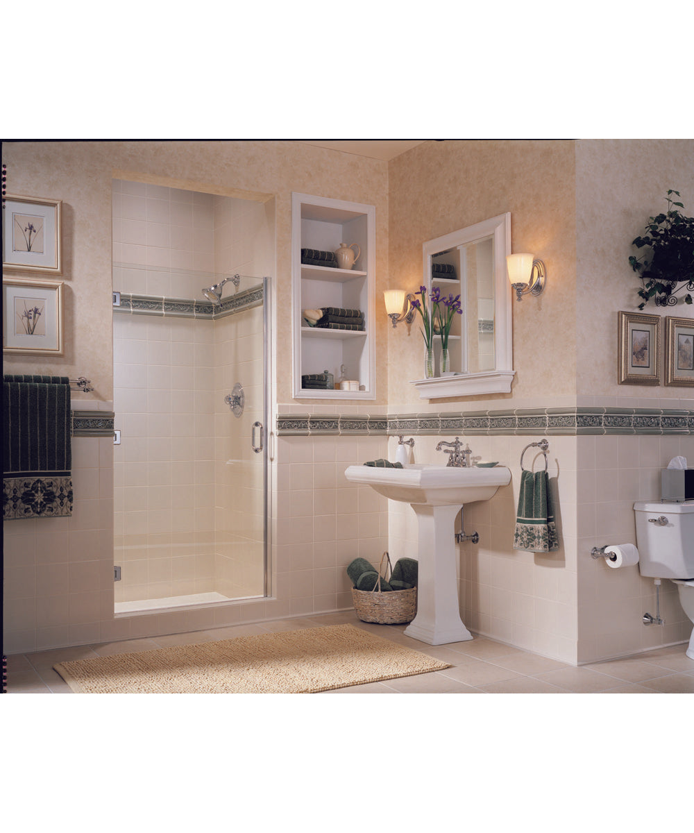 Victorian 1-Light White Opal Glass Farmhouse Bath Vanity Light Polished Chrome