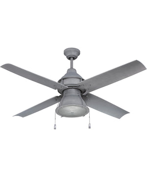 52" Port Arbor 1-Light LED Indoor/Outdoor Ceiling Fan (Blades Included) Aged Galvanized