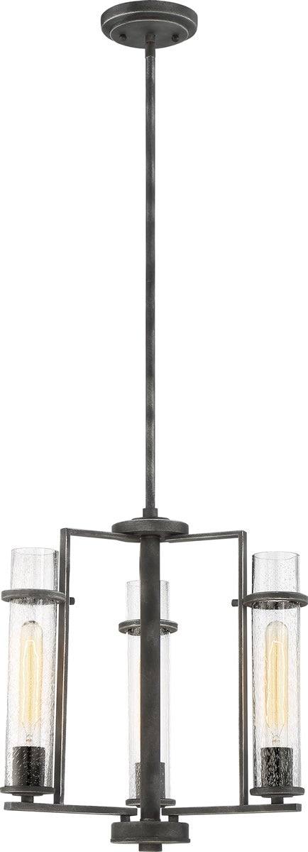 17"W Donzi 3-Light Chandelier Iron Black