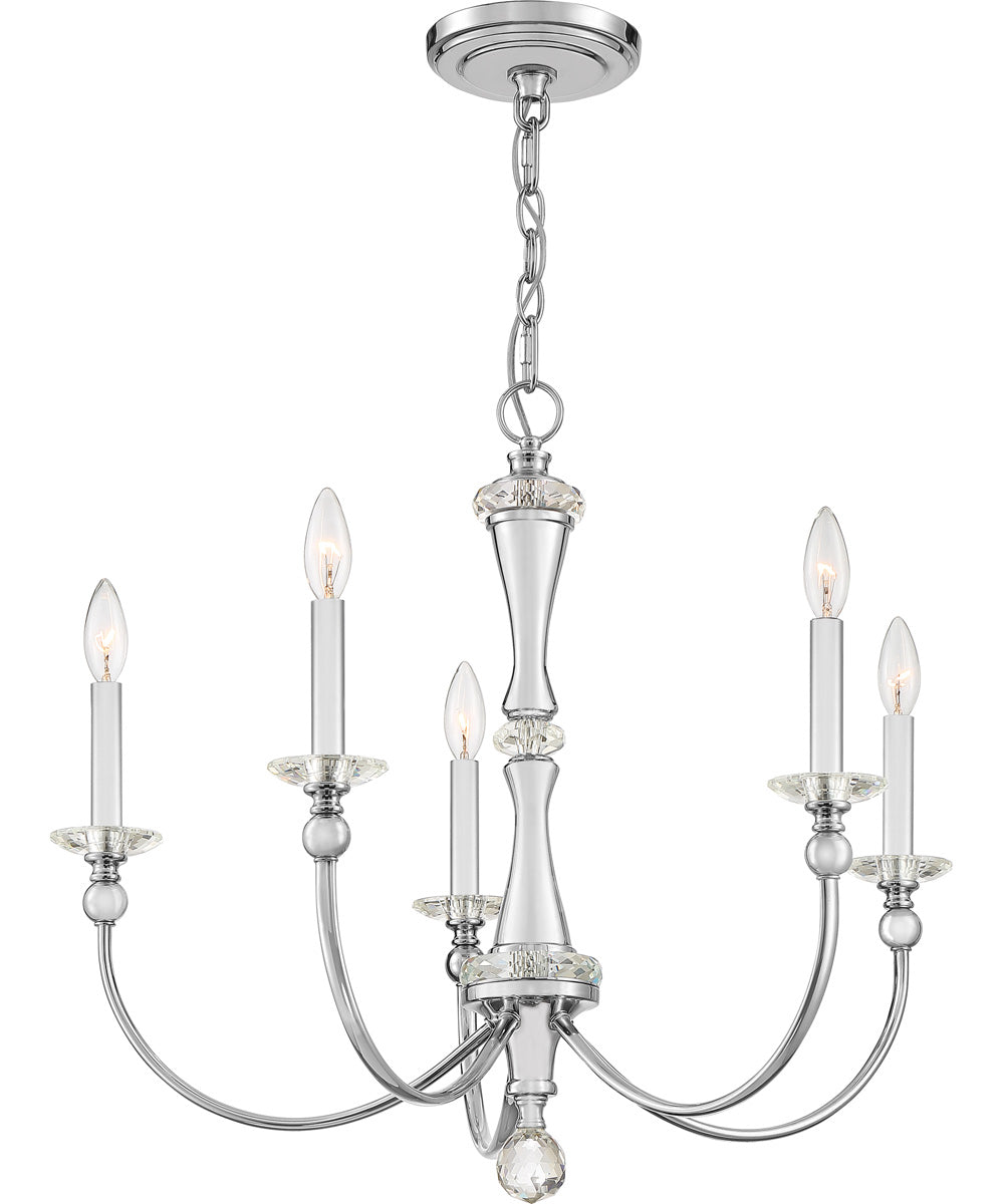 Mila 5-light Chandelier Polished Chrome