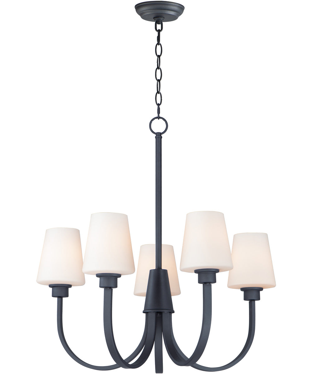 27"W Shelter 5-Light Chandelier Black