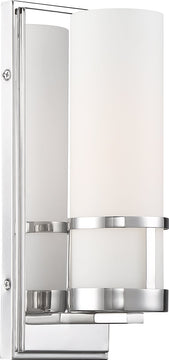 5"W Caryle 1-Light Vanity & Wall Polished Nickel / Opal