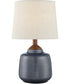 Lismore 1-Light Table Lamp Blue Ceremic Body/Fabric Shade