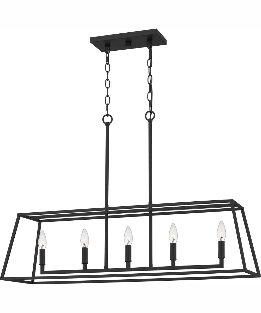 Prescott Medium 5-light Island Light Matte Black