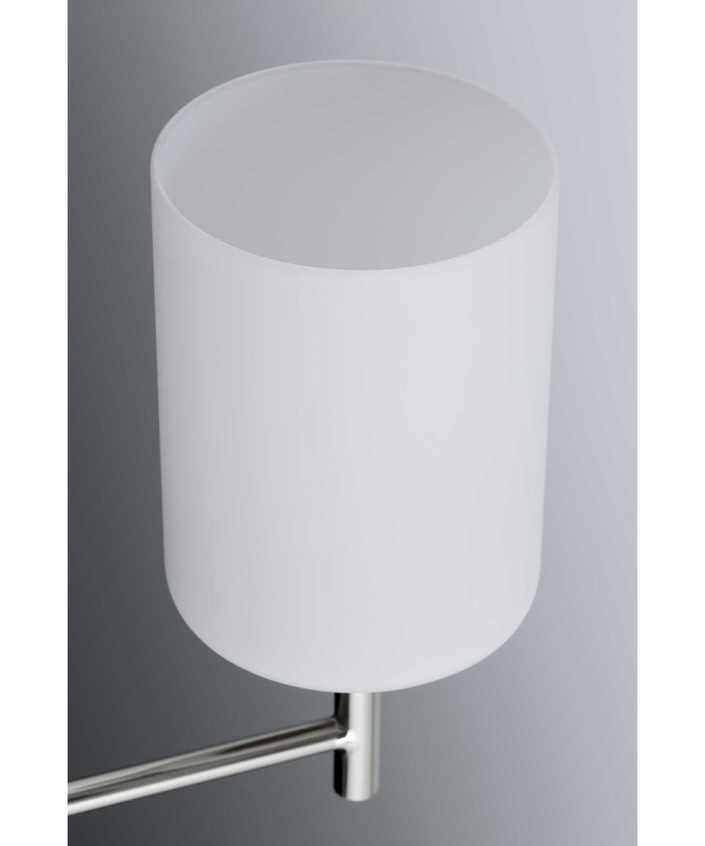 Replay 5-Light Etched White Glass Modern Chandelier Light Polished Nickel