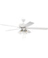 60" Super Pro 104 4-Light Ceiling Fan (Blades Included) White/Polished Nickel