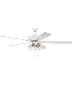 Super Pro 104 4-Light Ceiling Fan (Blades Included) White/Polished Nickel