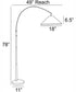 Hadas 1-Light Arch Lamp Black/Fabric Shade
