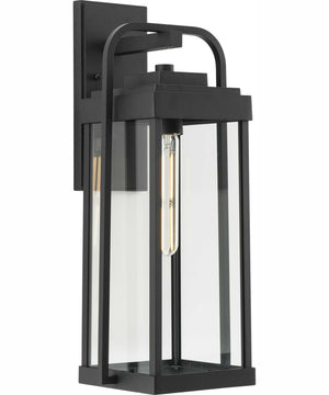 Walcott 1-Light Modern Farmhouse Outdoor Large Wall Lantern Textured Black
