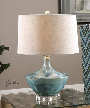 23"H Chasida Blue Ceramic Lamp