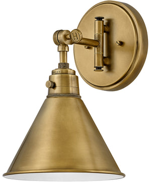 Arti 1-Light Small Single Light Sconce in Heritage Brass