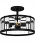 Lucia Medium 3-light Semi Flush Mount Matte Black