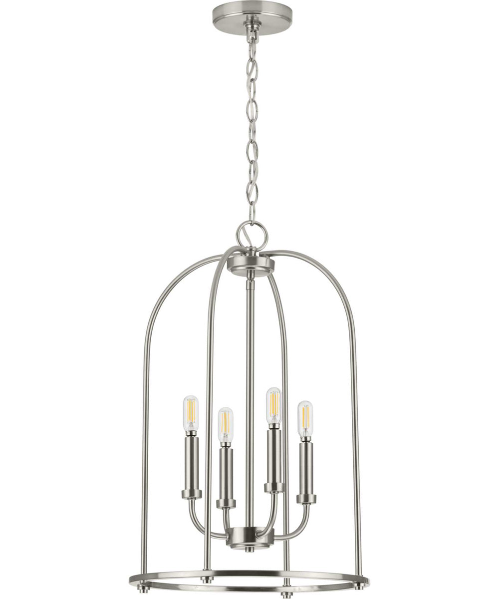 Leyden 4-Light Farmhouse Style Foyer Pendant Light Brushed Nickel