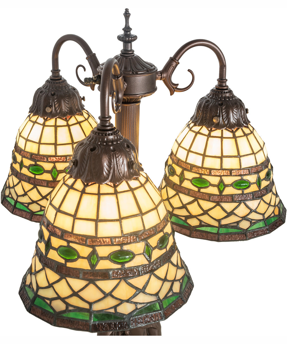 23" High Tiffany Roman 3 Light Table Lamp