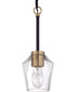 Avante Grand 1-Light Mini Pendant Flat Black/Satin Brass