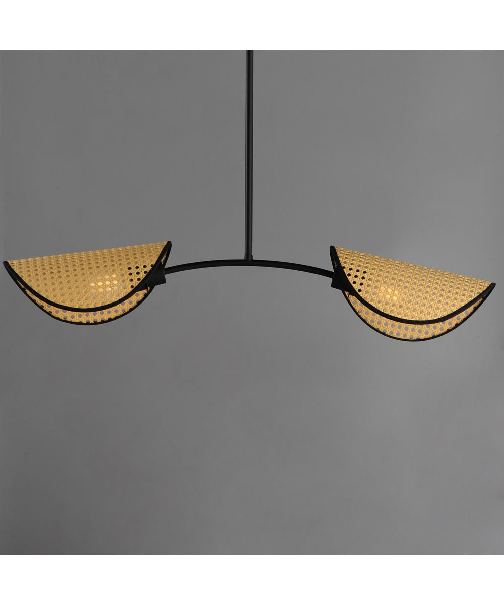 Bonnet 2-Light Chandelier Black