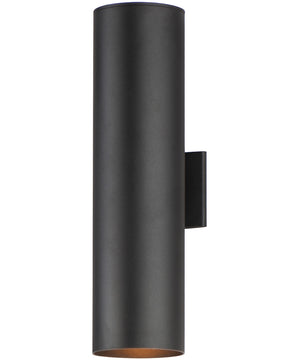 Outpost 2-Light 6 inchW x 22 inchH Outdoor Wall Sconce Black
