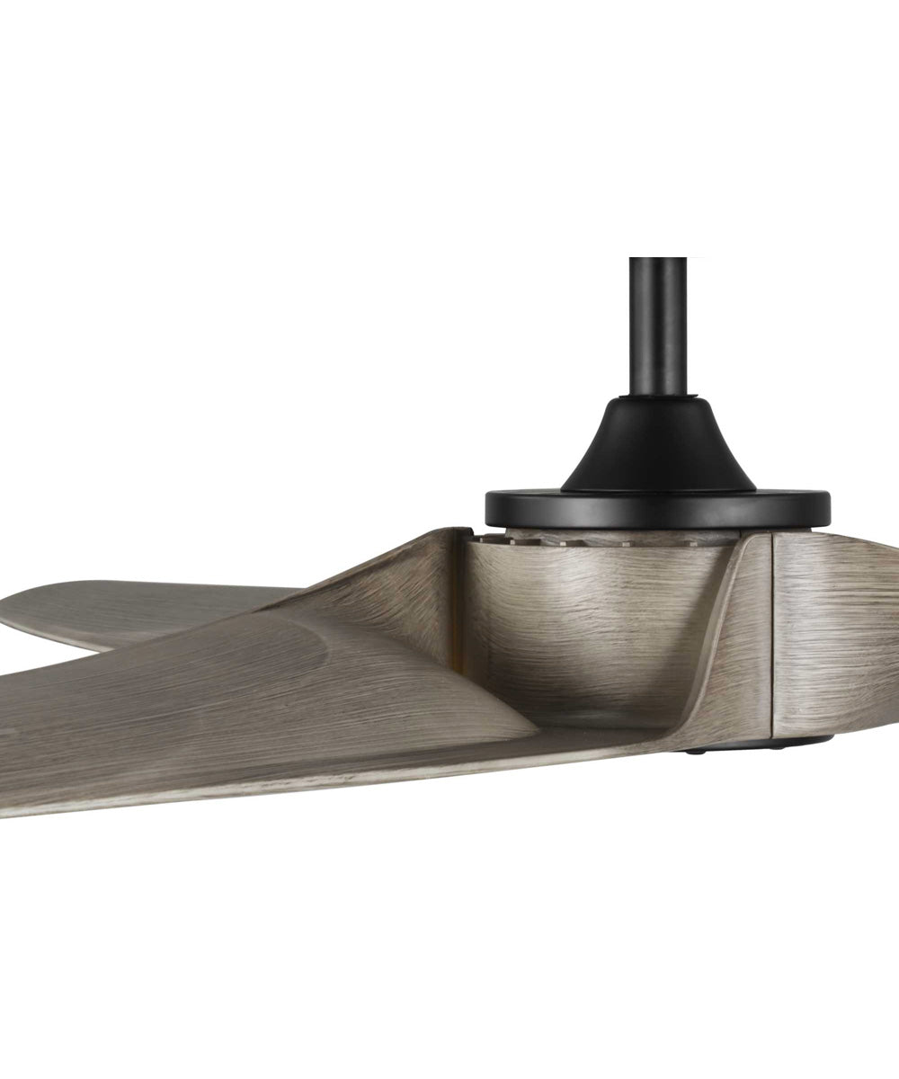 Manvel 60" Indoor/Outdoor 3-Blade DC Motor Transitional Ceiling Fan Grey Weathered Wood Matte Black