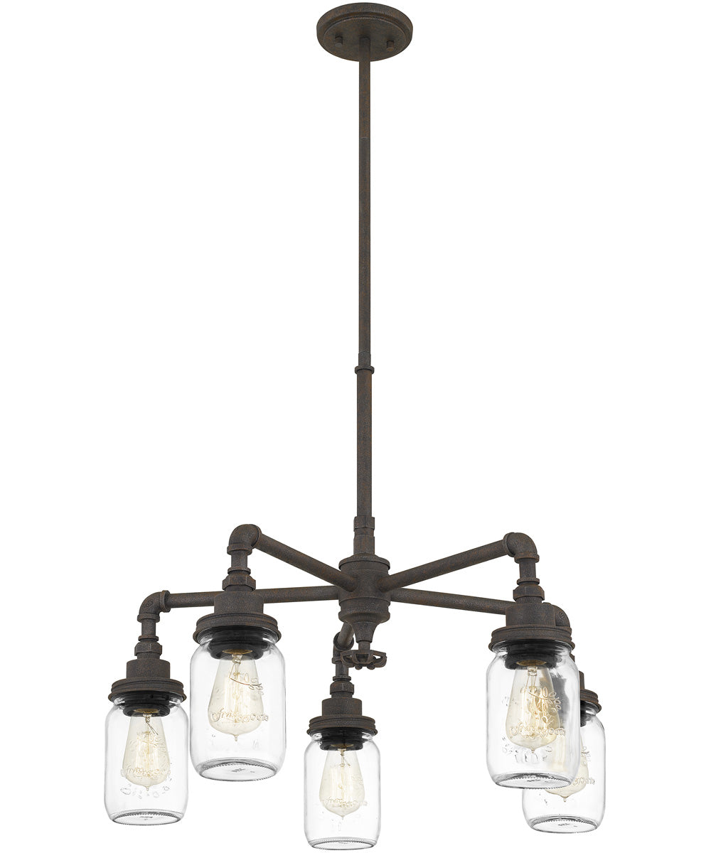 Squire 5-light Chandelier Rustic Black