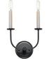 Wesley 2-Light Wall Sconce Black / Satin Nickel