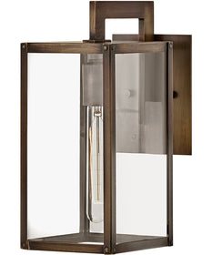 Max 1-Light Small Outdoor Wall Mount Lantern in Burnished Bronze