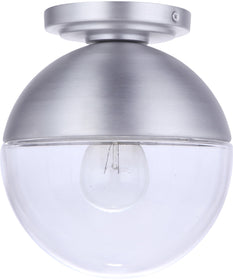 Evie 1-Light Outdoor Flush Mount Satin Aluminum