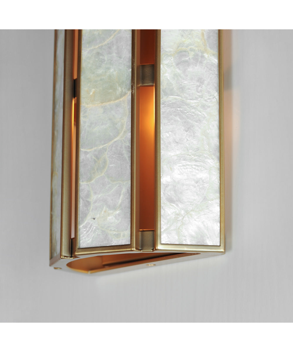Miramar 2-Light Wall Sconce Capiz / Natural Aged Brass