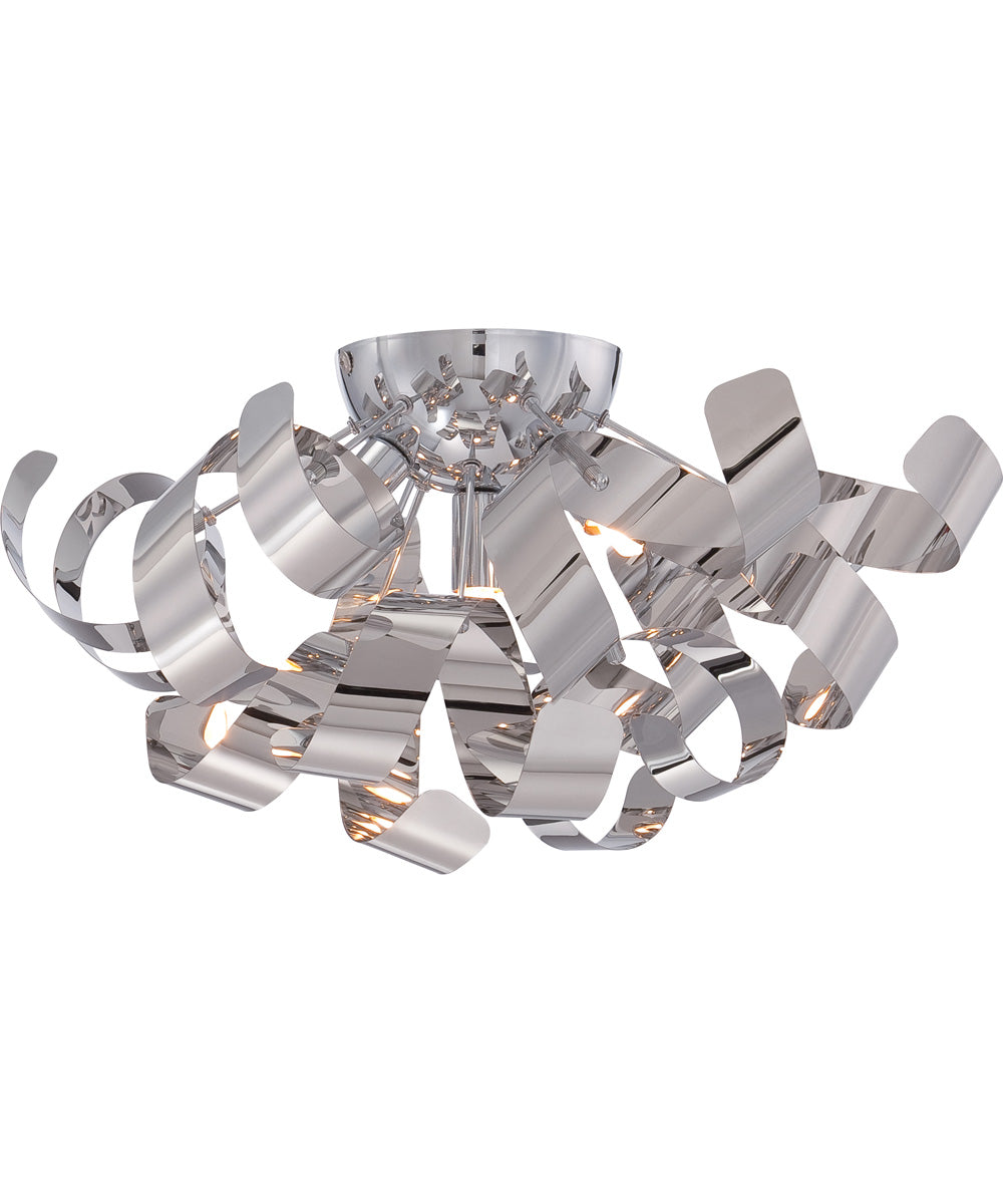 Ribbons Large 4-light Flush Mount Polished Chrome