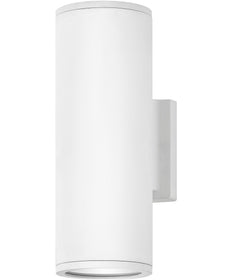 Silo Coastal Elements  2-Light LED Small Up/Down Light Outdoor Wall Mount Lantern in Satin White