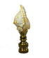 Bursa Sea Shell Lamp Finial with Polished Brass Base 2.25"h