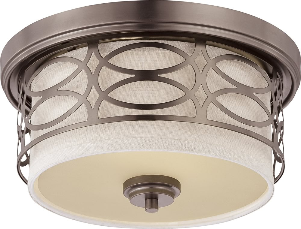 13"W Harlow 2-Light Close-to-Ceiling Hazel Bronze