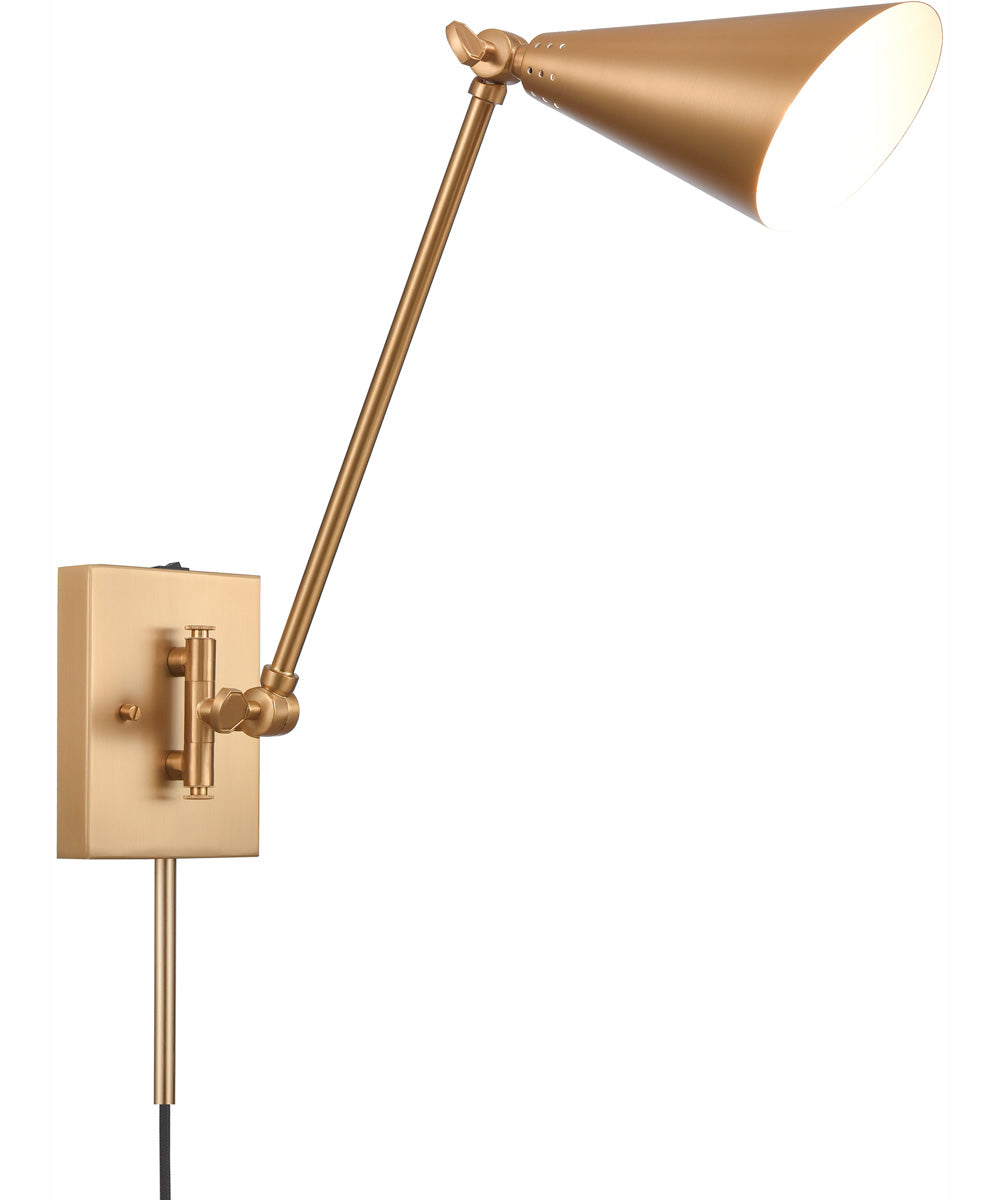 Whitmire 1-Light Plug In/Hardwire Sconce - Brushed Gold, 5"W