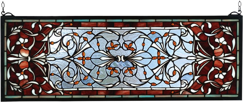10"H x 28"W Versaille Transom Stained Glass Window