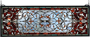10"H x 28"W Versaille Transom Stained Glass Window