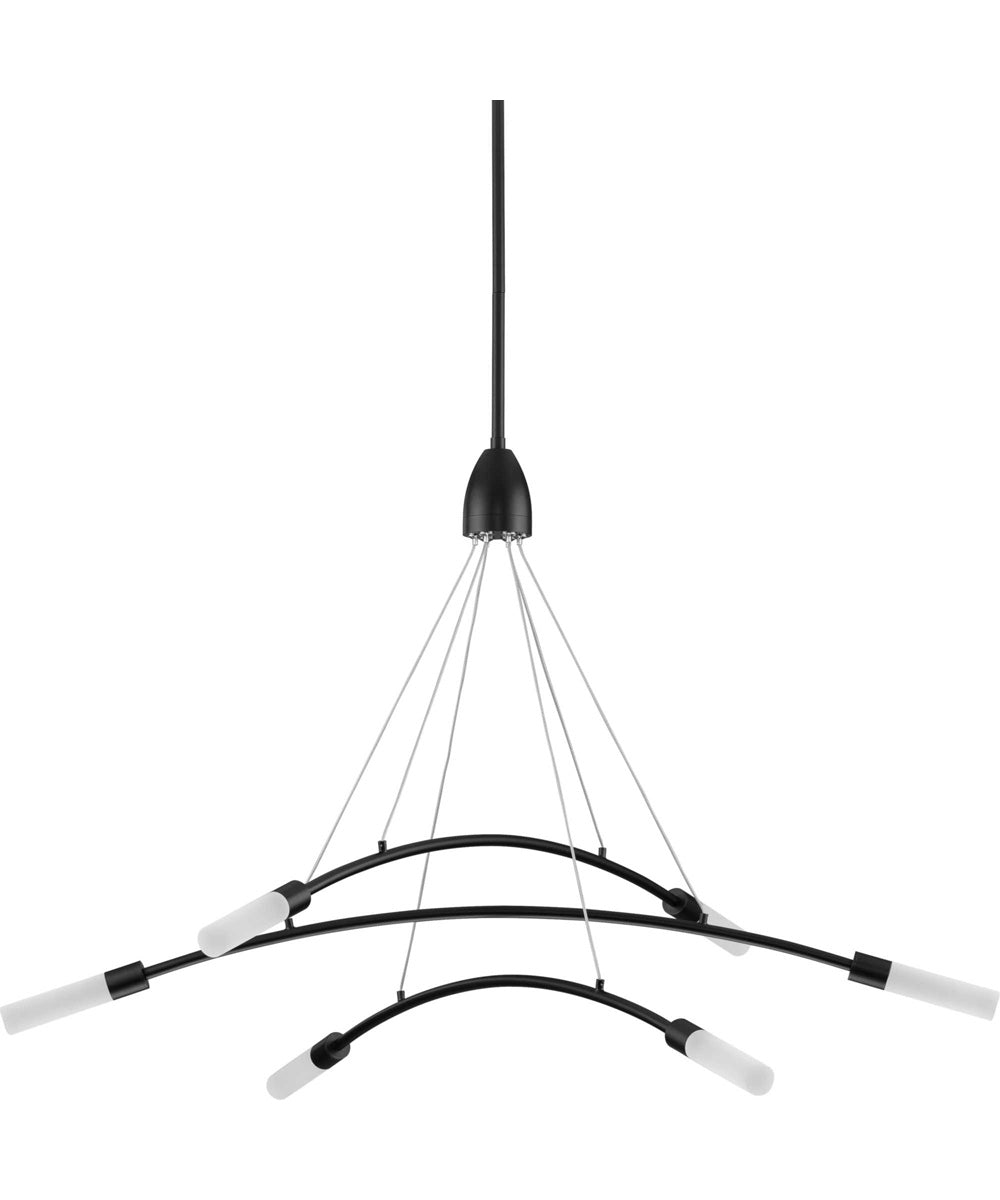 Kylo LED 6-Light Frosted Acrylic Modern Style Chandelier Light Matte Black