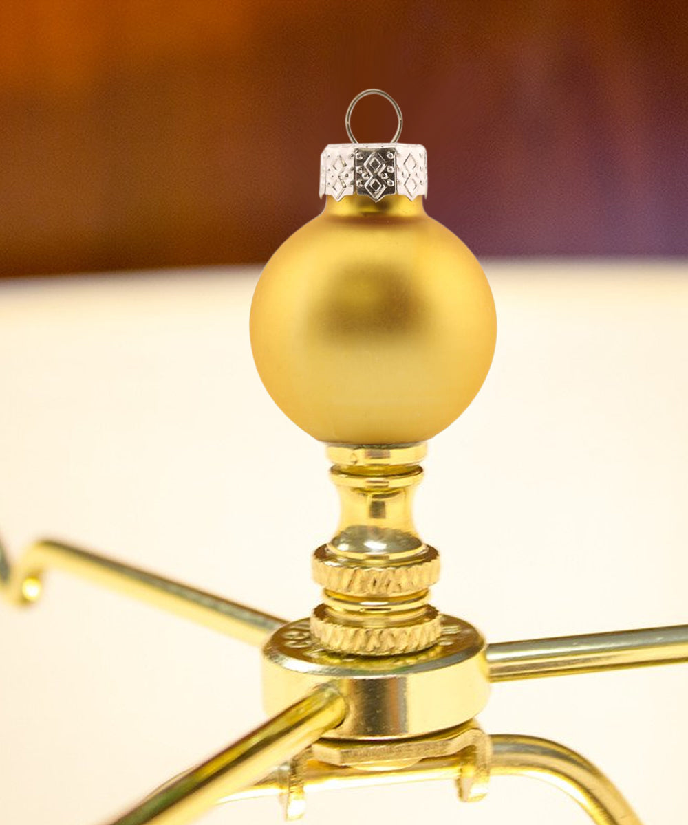 Gold glass Christmas Ornament Lamp Finial 2.25"h