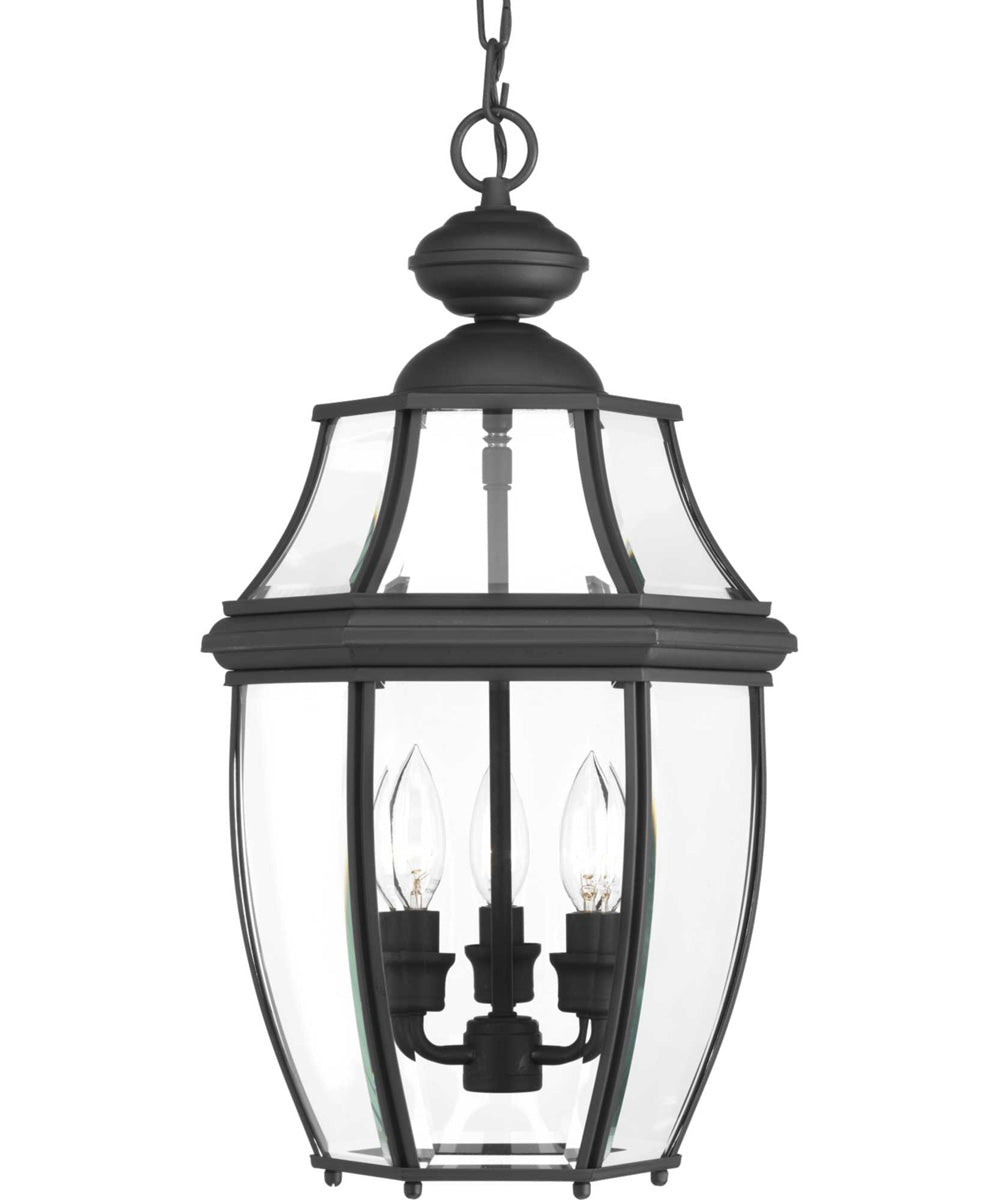 New Haven 3-Light Hanging Lantern Textured Black