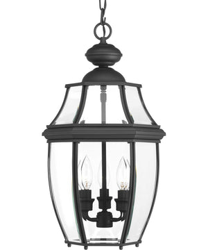 New Haven 3-Light Hanging Lantern Textured Black