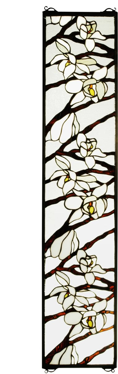 9"H x 42"W Magnolia Stained Glass Window