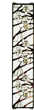 9"H x 42"W Magnolia Stained Glass Window