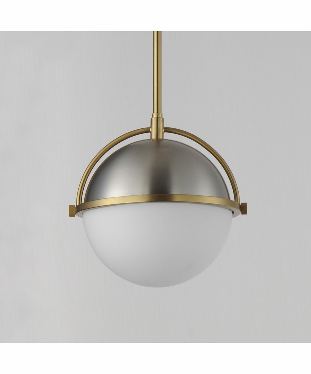 Duke 10 inch Single Pendant Satin Nickel / Satin Brass