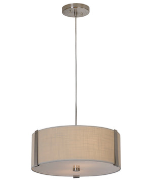 16"W Butler 2-Light Medium Drum Pendant in Brushed Nickel with Coarse Cream Finish TP7567 by Trend Lighting