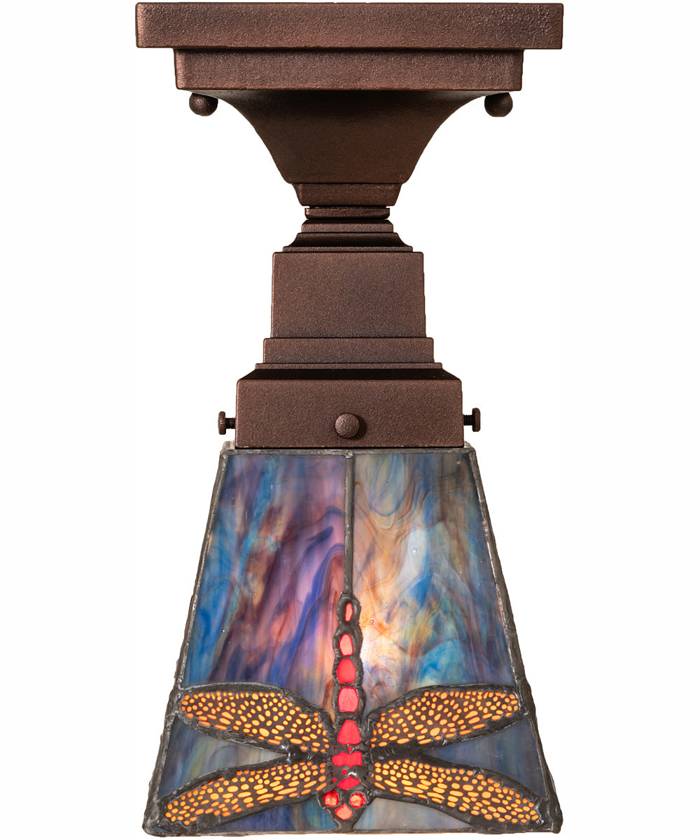 5" Square Prairie Dragonfly Flushmount
