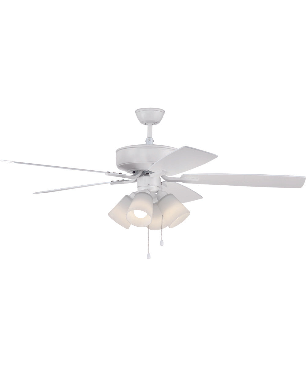 52" Pro Plus 114 White 4-Light Ceiling Fan White