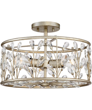 Meadow Lane 3-light Semi Flush Mount Vintage Gold