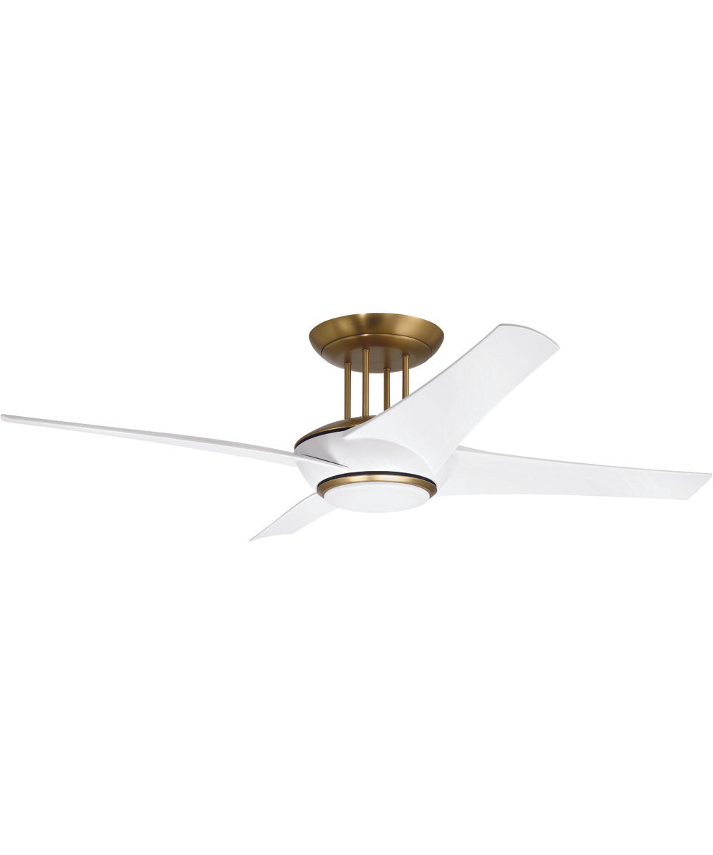 54" Cam 1-Light Ceiling Fan (Blades Included) White/Satin Brass